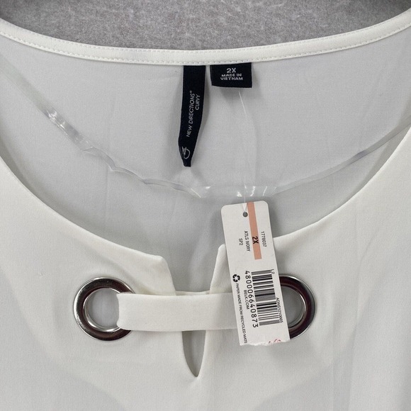 NWT New Directions Blouse Womens‎ 2X Flowy Tunic Career Metal Accent 3/4 Sleeve - Picture 10 of 13